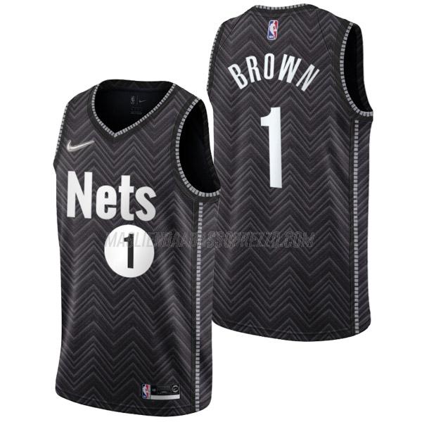 maglia bruce brown jr brooklyn nets di 1 uomo earned edition 2022 nero