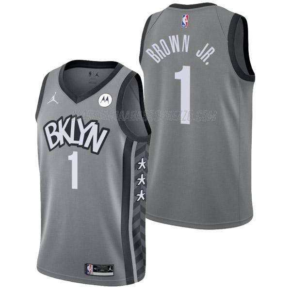 maglia bruce brown jr brooklyn nets di 1 uomo statement edition 2022 grigio