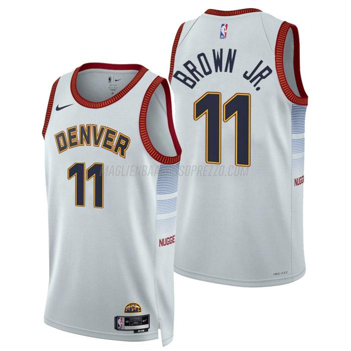 maglia bruce brown jr denver nuggets di 11 uomo city edition 2023 bianco