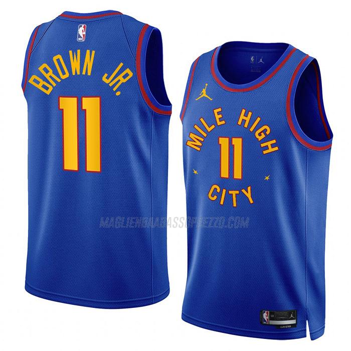 maglia bruce brown jr denver nuggets di 11 uomo statement edition 2023 blu