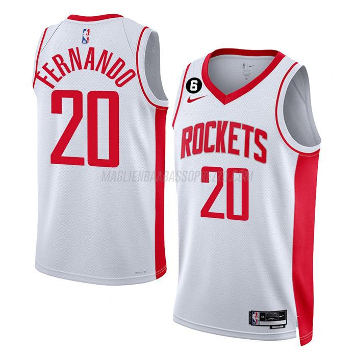 maglia bruno fernando houston rockets di 20 uomo association edition 2023 bianco