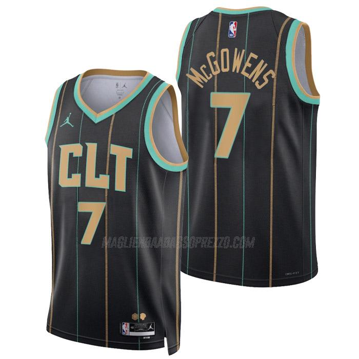 maglia bryce mcgowens charlotte hornets di 7 uomo city edition 2023 nero