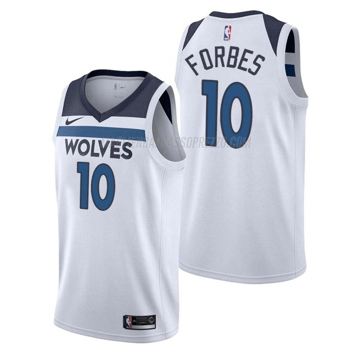 maglia bryn forbes minnesota timberwolves di 10 uomo association edition 2023 bianco