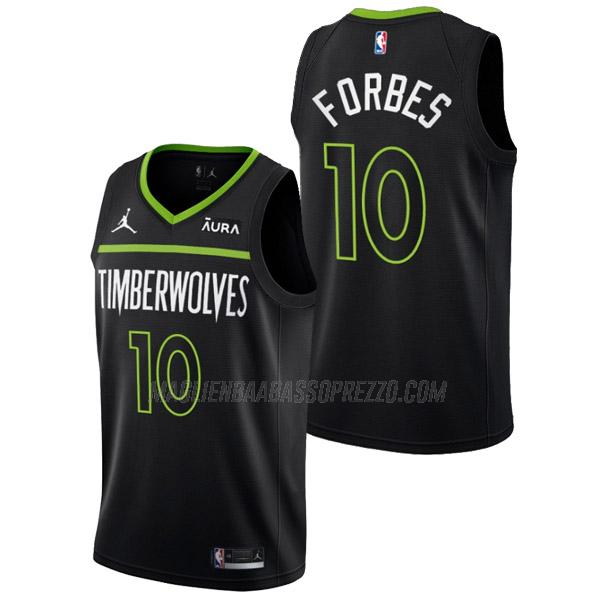 maglia bryn forbes minnesota timberwolves di 10 uomo statement edition 2023 nero