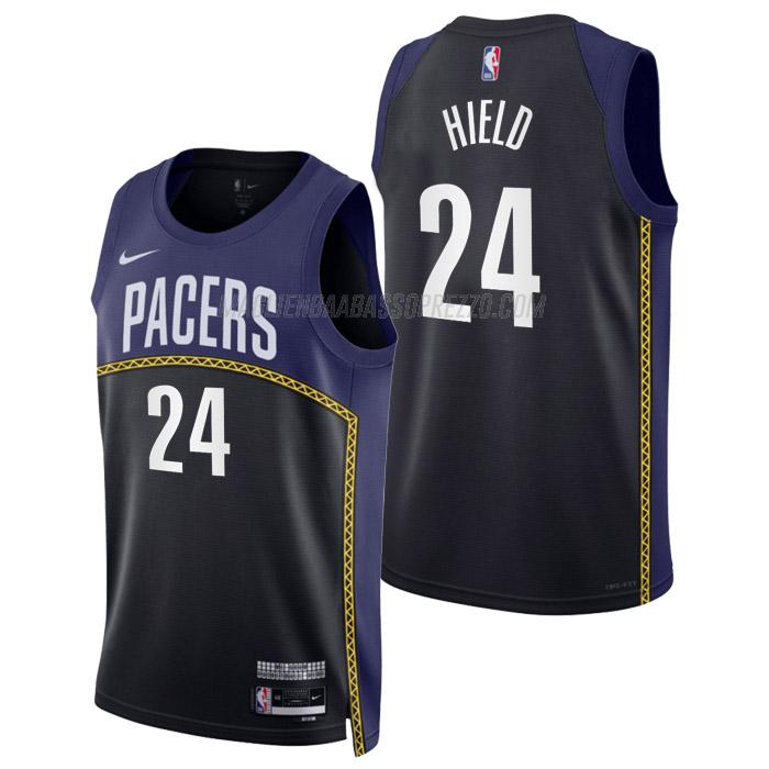 maglia buddy hield indiana pacers di 24 uomo city edition 2023 nero