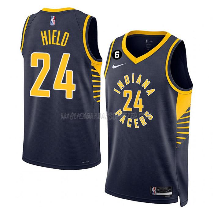 maglia buddy hield indiana pacers di 24 uomo icon edition 2023 blu navy