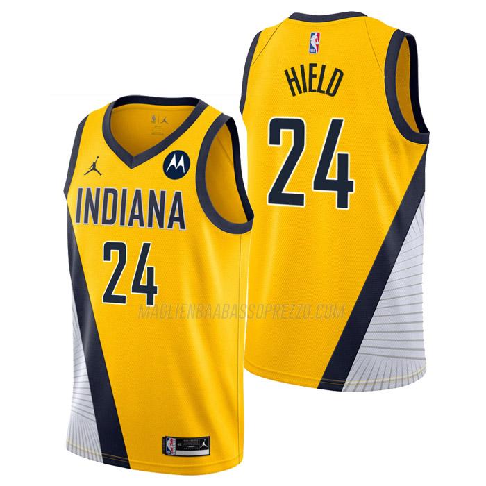 maglia buddy hield indiana pacers di 24 uomo statement edition 2023 giallo