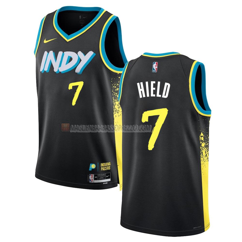 maglia buddy hield indiana pacers di 7 uomo city edition 2023-24 nero