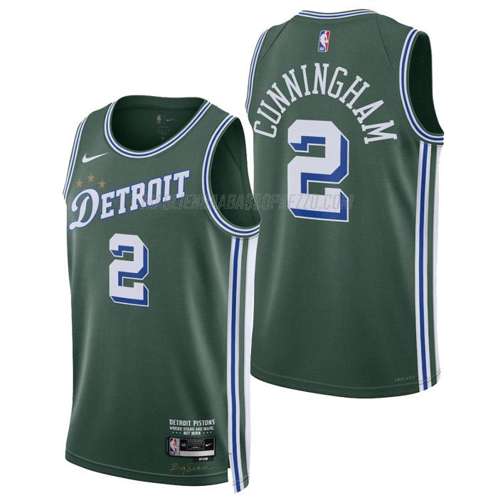 maglia cade cunningham detroit pistons di 2 uomo city edition 2023 verde