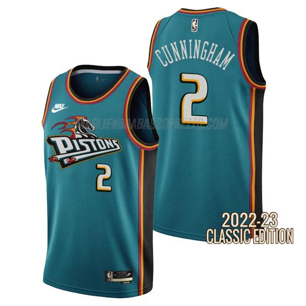 maglia cade cunningham detroit pistons di 2 uomo classic edition 2023 verde acqua