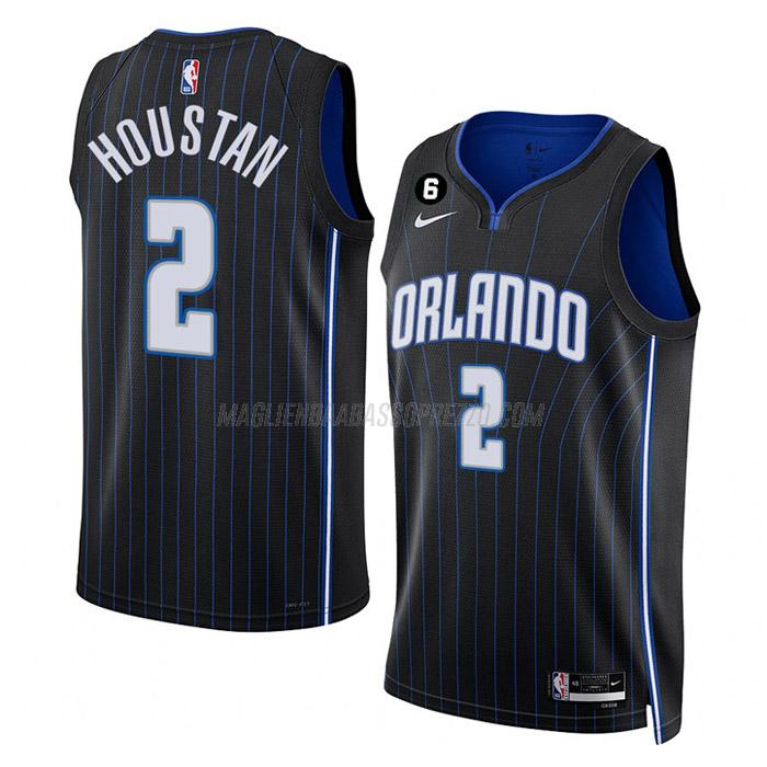 maglia caleb houstan orlando magic di 2 uomo icon edition 2023 nero