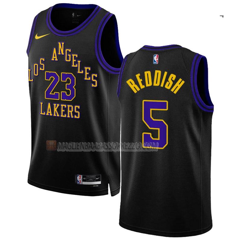 maglia cam reddish los angeles lakers di 5 uomo city edition 2023-24 nero