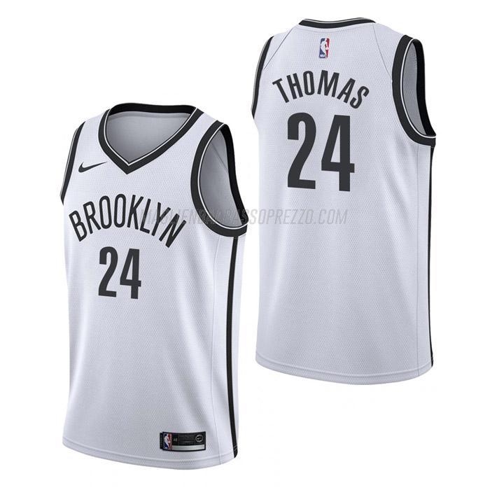 maglia cam thomas brooklyn nets di 24 uomo association edition 2023 bianco