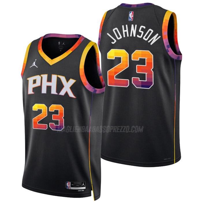 maglia cameron johnson phoenix suns di 23 uomo statement edition 2023 nero