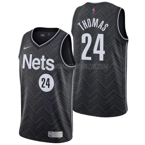 maglia cameron thomas brooklyn nets di 24 uomo earned edition 2022 nero