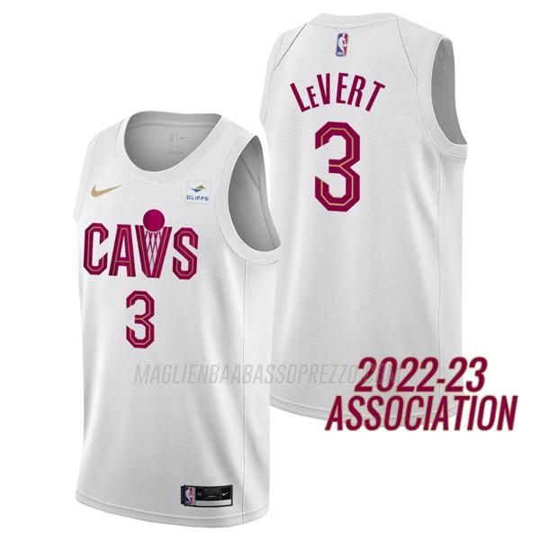 maglia caris levert cleveland cavaliers di 3 uomo association edition 2023 bianco