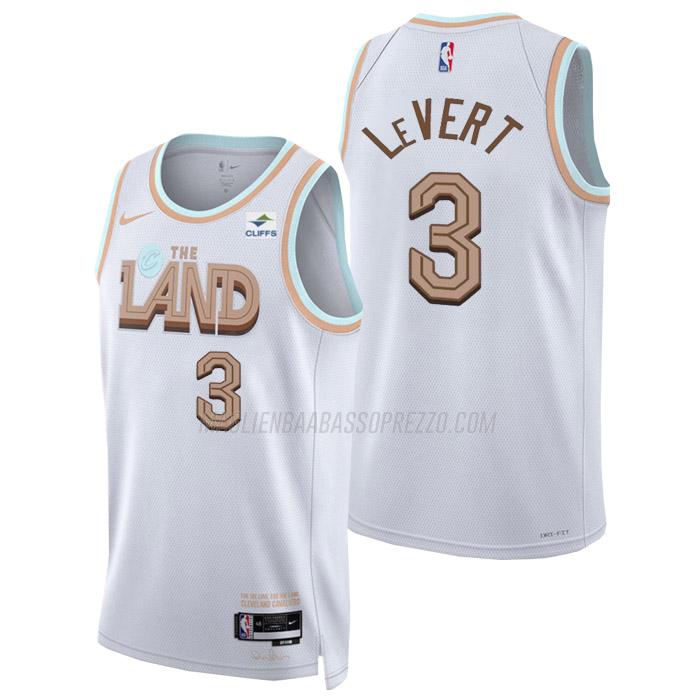 maglia caris levert cleveland cavaliers di 3 uomo city edition 2023 bianco