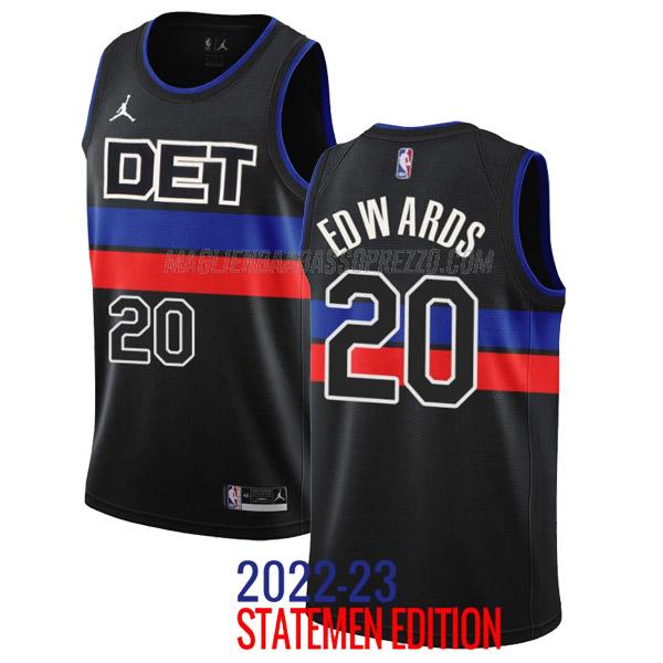 maglia carsen edwards detroit pistons di 20 uomo statement edition 2023 nero