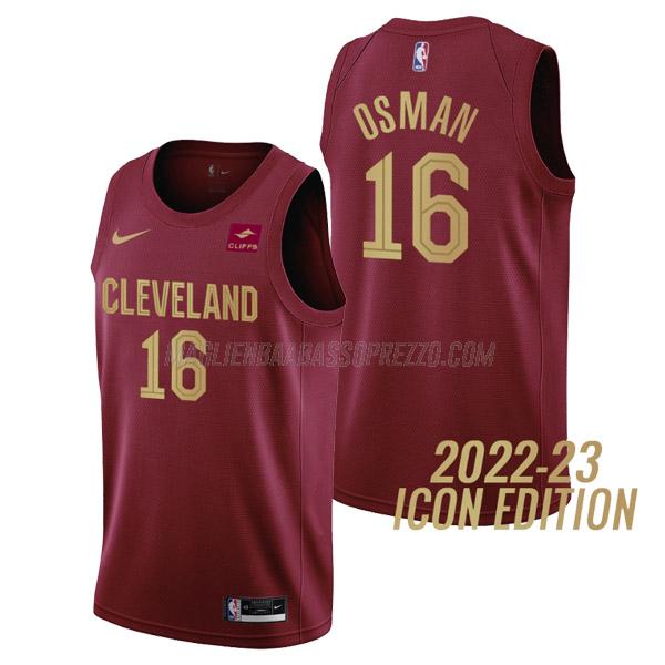 maglia cedi osman cleveland cavaliers di 16 uomo icon edition 2023 rosso