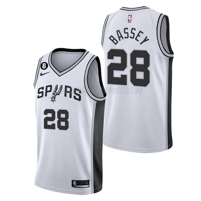 maglia charles bassey san antonio spurs di 28 uomo association edition 2023 bianco