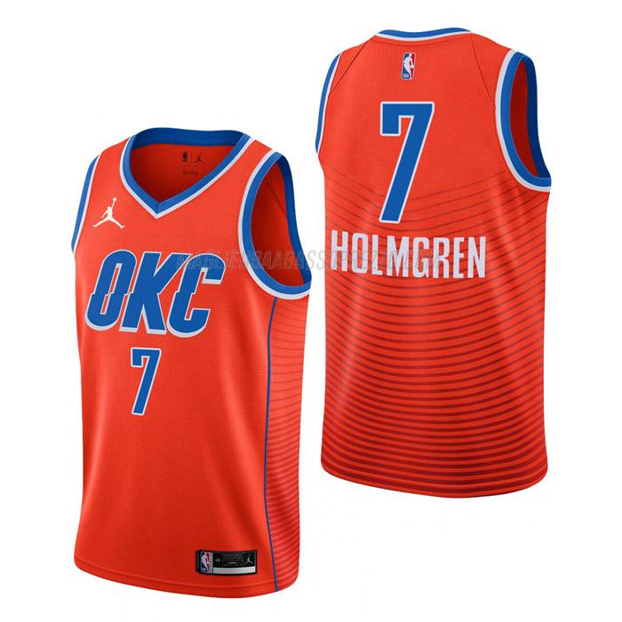 maglia chet holmgren oklahoma city thunder di 7 uomo statement edition 2023 arancia