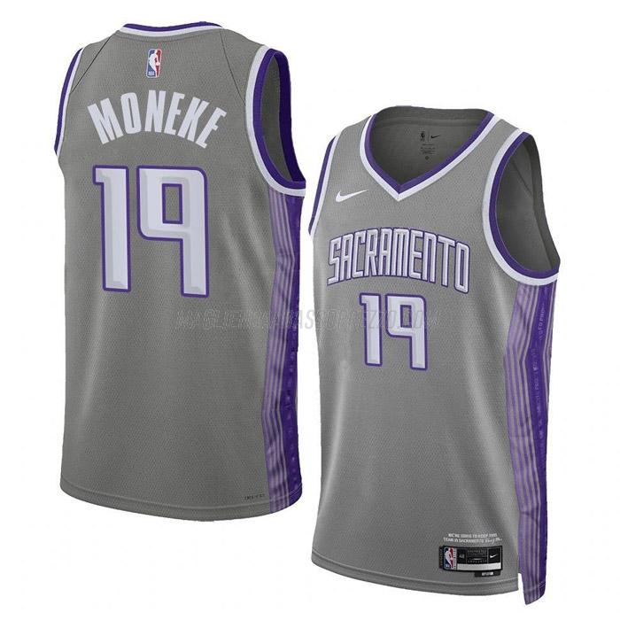 maglia chima moneke sacramento kings di 19 uomo city edition 2023 grigio