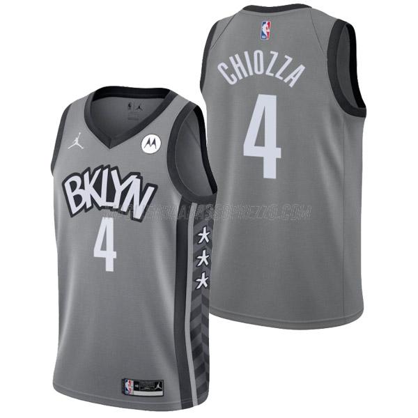 maglia chris chiozza brooklyn nets di 4 uomo statement edition 2022 grigio