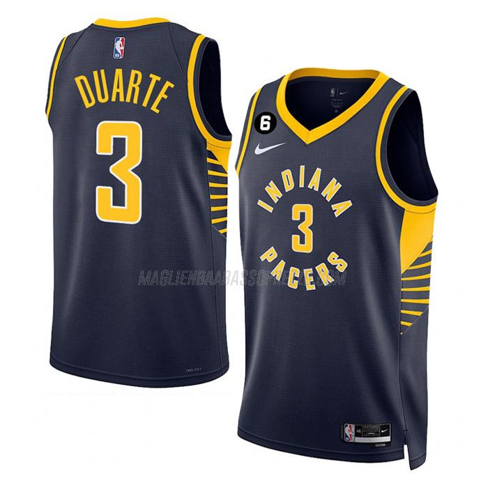 maglia chris duarte indiana pacers di 3 uomo icon edition 2023 blu navy