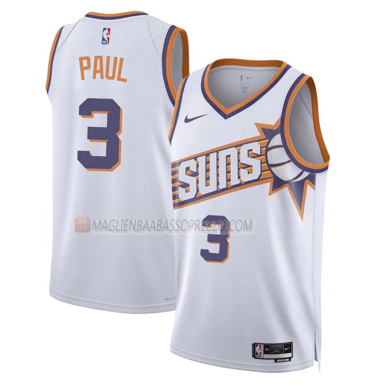 maglia chris paul phoenix suns di 3 uomo association edition 2023-24 bianco