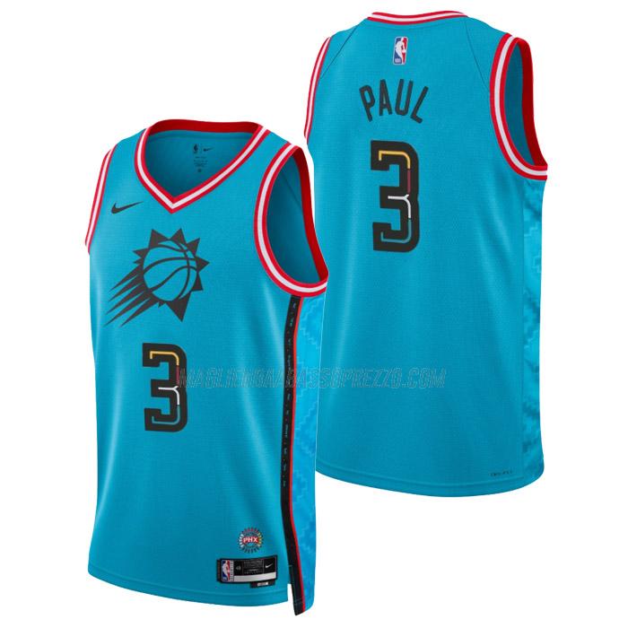 maglia chris paul phoenix suns di 3 uomo city edition 2023 verde acqua