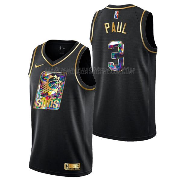 maglia chris paul phoenix suns di 3 uomo golden diamond edition 2022 nero