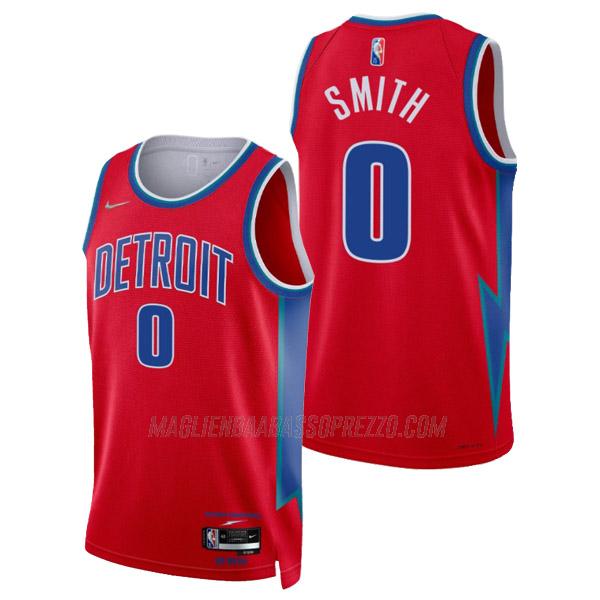 maglia chris smith detroit pistons di 0 uomo city edition 2022 rosso