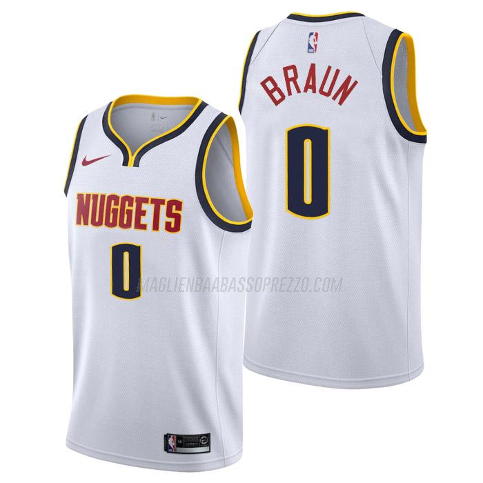 maglia christian braun denver nuggets di 0 uomo association edition 2023 bianco