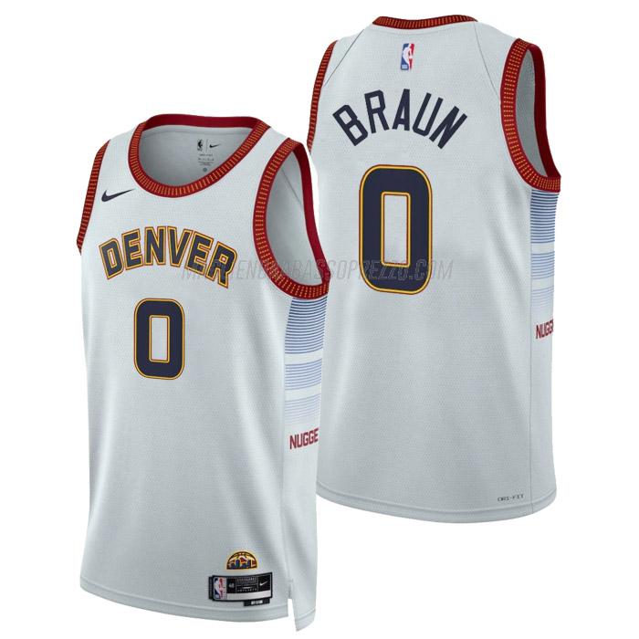 maglia christian braun denver nuggets di 0 uomo city edition 2023 bianco