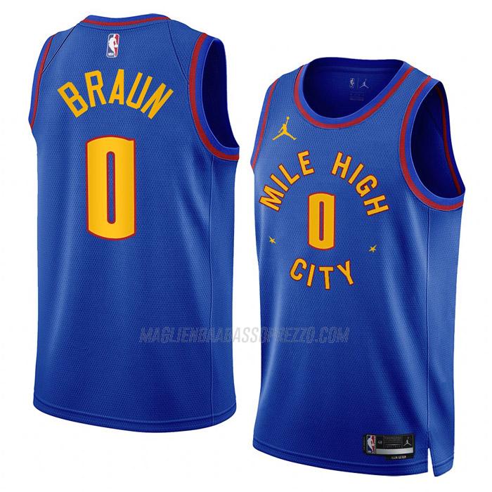 maglia christian braun denver nuggets di 0 uomo statement edition 2023 blu