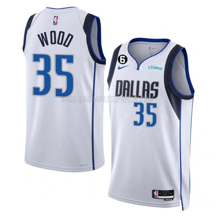 maglia christian wood dallas mavericks di 35 uomo association edition 2023 bianco