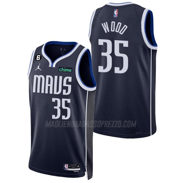 maglia christian wood dallas mavericks di 35 uomo statement edition 2023 blu navy