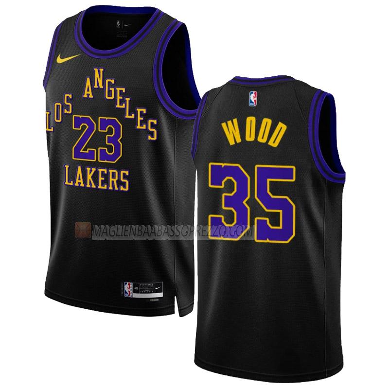 maglia christian wood los angeles lakers di 35 uomo city edition 2023-24 nero