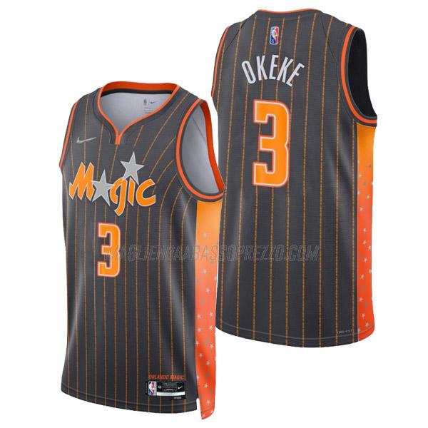 maglia chuma okeke orlando magic di 3 uomo city edition 2022 nero