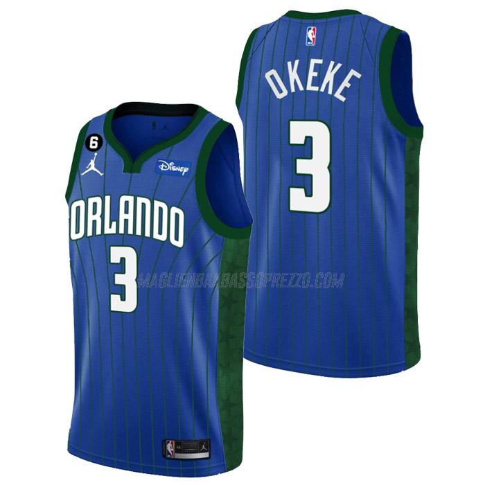 maglia chuma okeke orlando magic di 3 uomo statement edition 2023 verde