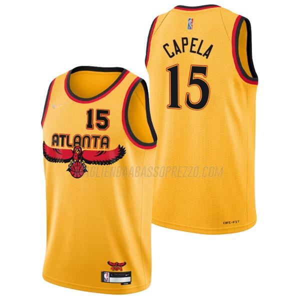 maglia clint capela atlanta hawks di 15 uomo city edition 2022 giallo