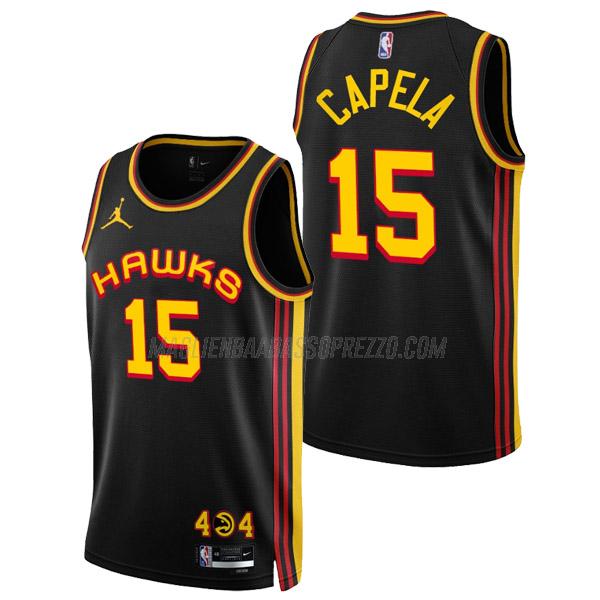 maglia clint capela atlanta hawks di 15 uomo statement edition 2023 nero