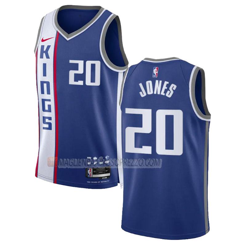 maglia colby jones sacramento kings di 20 uomo city edition 2023-24 blu