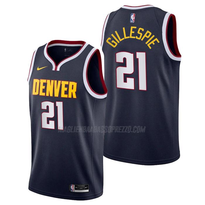 maglia collin gillespie denver nuggets di 21 uomo icon edition 2023 blu navy