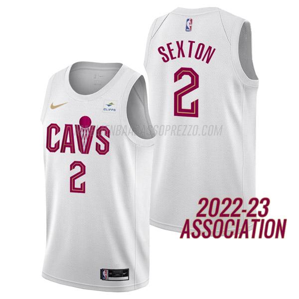 maglia collin sexton cleveland cavaliers di 2 uomo association edition 2023 bianco