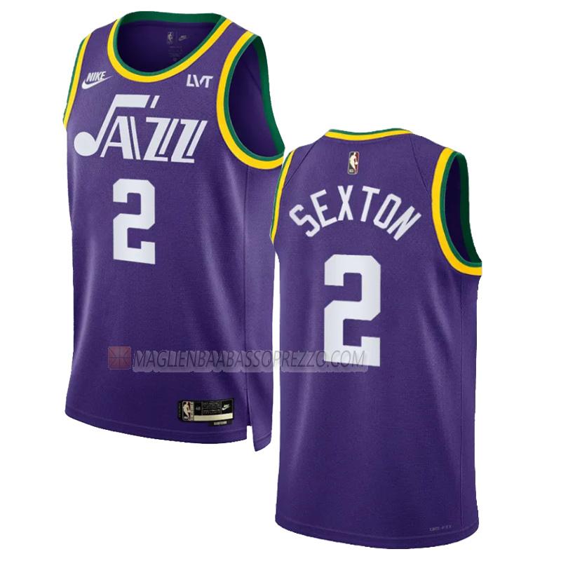 maglia collin sexton utah jazz di 2 uomo classic edition 2023-24 viola