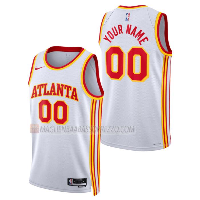 maglia custom atlanta hawks di uomo association edition 2023 bianco