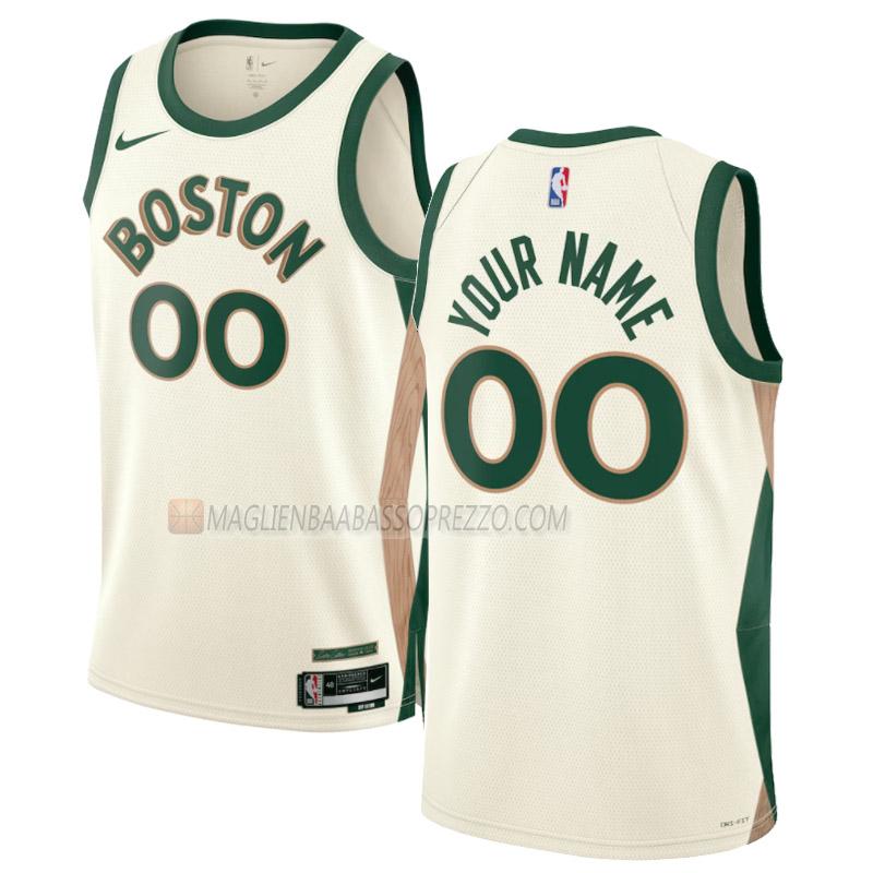 maglia custom boston celtics di 0 uomo city edition 2023-24 giallo