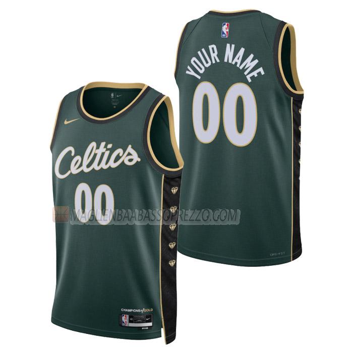 maglia custom boston celtics di uomo city edition 2023 nero