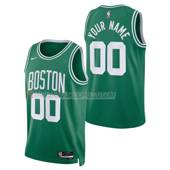 maglia custom boston celtics di uomo icon edition 2023 verde